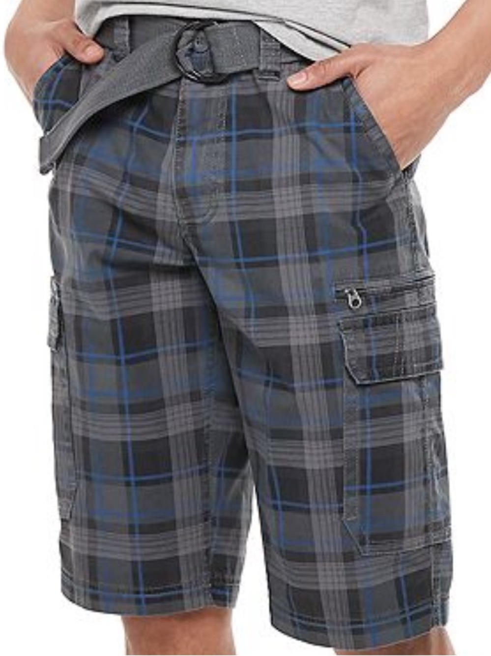 Men's urban pipeline Black and Blue Plaid Shorts